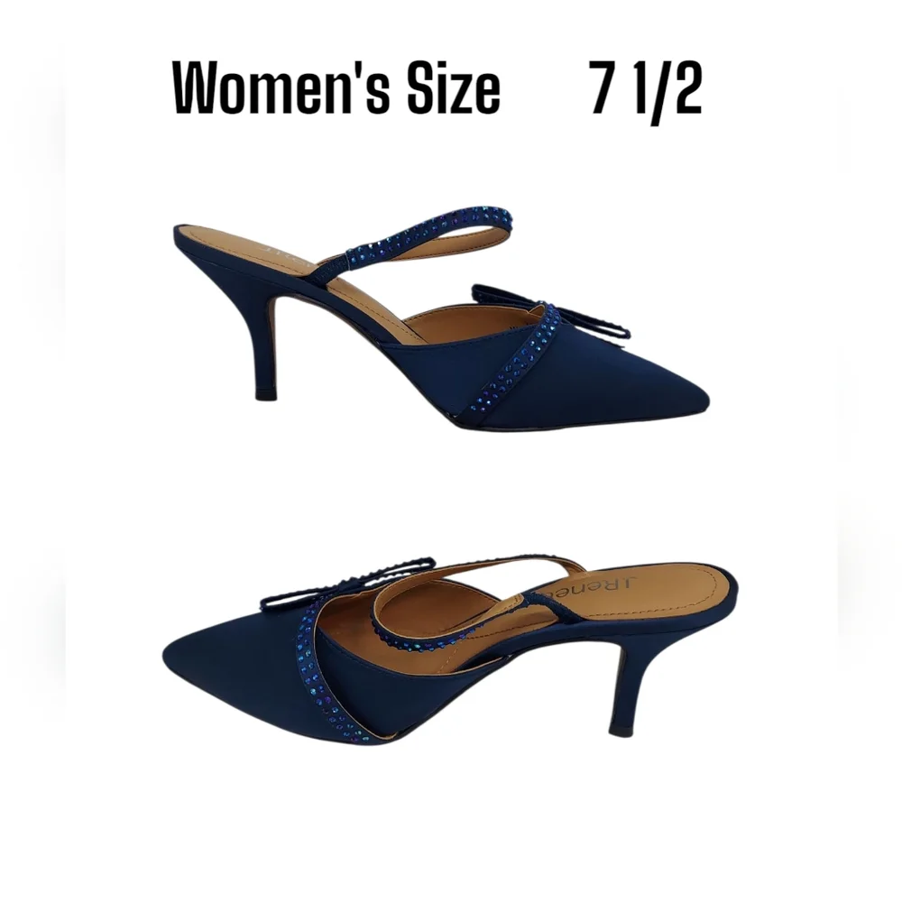 J.Renee Navy Blue Slingback Heels Women's Size 7 1/2W
